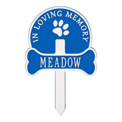 Paw And Bone Customized Blue Dedication Plaque